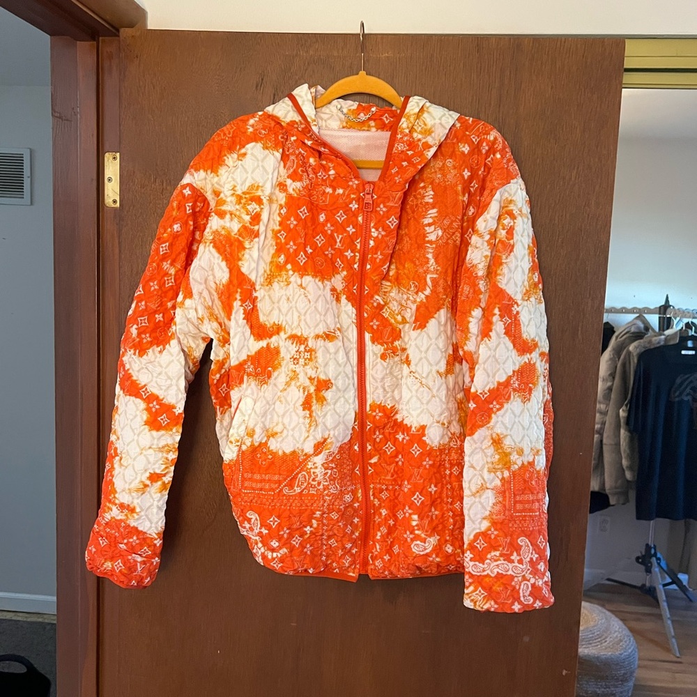 Louis Vuitton Orange and White Mesh Jacket